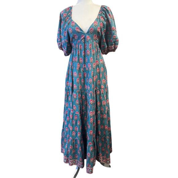 Saylor Floral Cotton Annaleise Maxi Dress Boho Resort Wear– XS - Picture 2 of 6